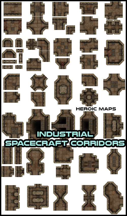 space ship corridor maps