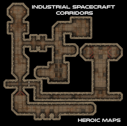 space ship corridor maps