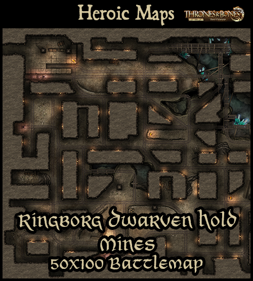 Heroic Maps - Norrøngard: Íssborg Frost Giant Stronghold - Heroic Maps, Buildings, Caverns & Tunnels, Temples & Churches, Castles, Winter, Encounters, Giant Maps, Dwarven, Roll 20 Ready