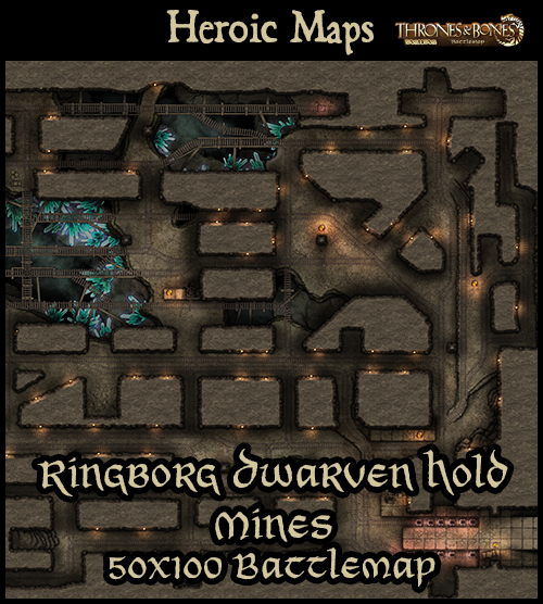 Heroic Maps - Norrøngard: Íssborg Frost Giant Stronghold - Heroic Maps, Buildings, Caverns & Tunnels, Temples & Churches, Castles, Winter, Encounters, Giant Maps, Dwarven, Roll 20 Ready