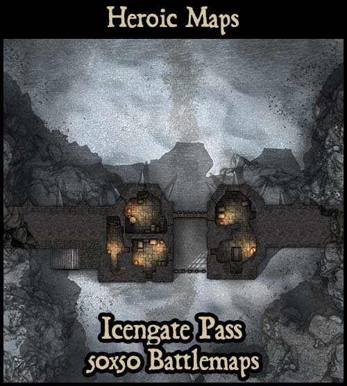 Heroic Maps - Norrøngard: Íssborg Frost Giant Stronghold - Heroic Maps, Buildings, Caverns & Tunnels, Temples & Churches, Castles, Winter, Encounters, Giant Maps, Dwarven, Roll 20 Ready